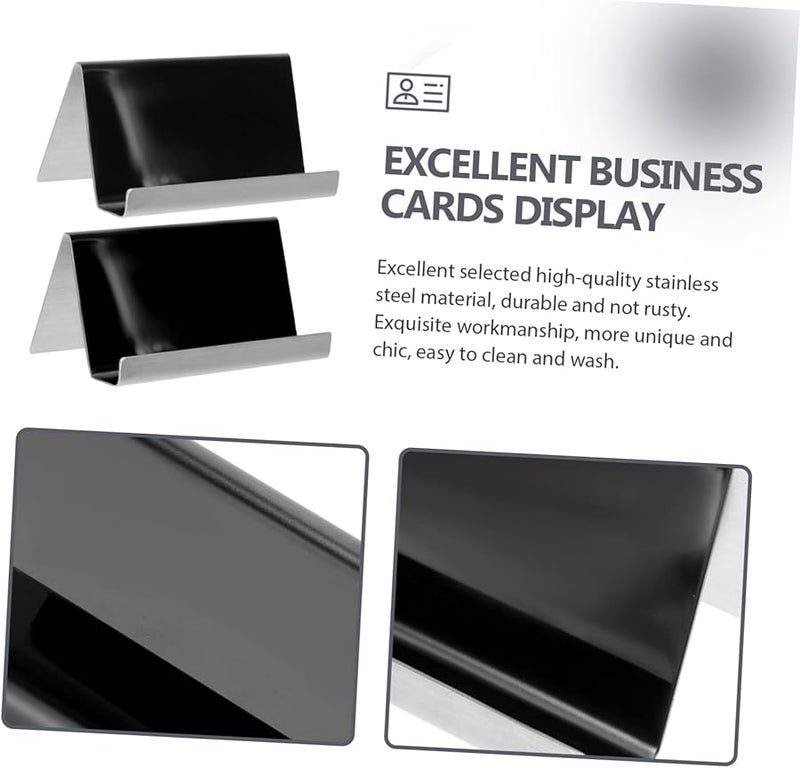 Veemoon 2 Pack Stainless Steel Trading Card Holder Business Card Display Stand Frame - Image 5
